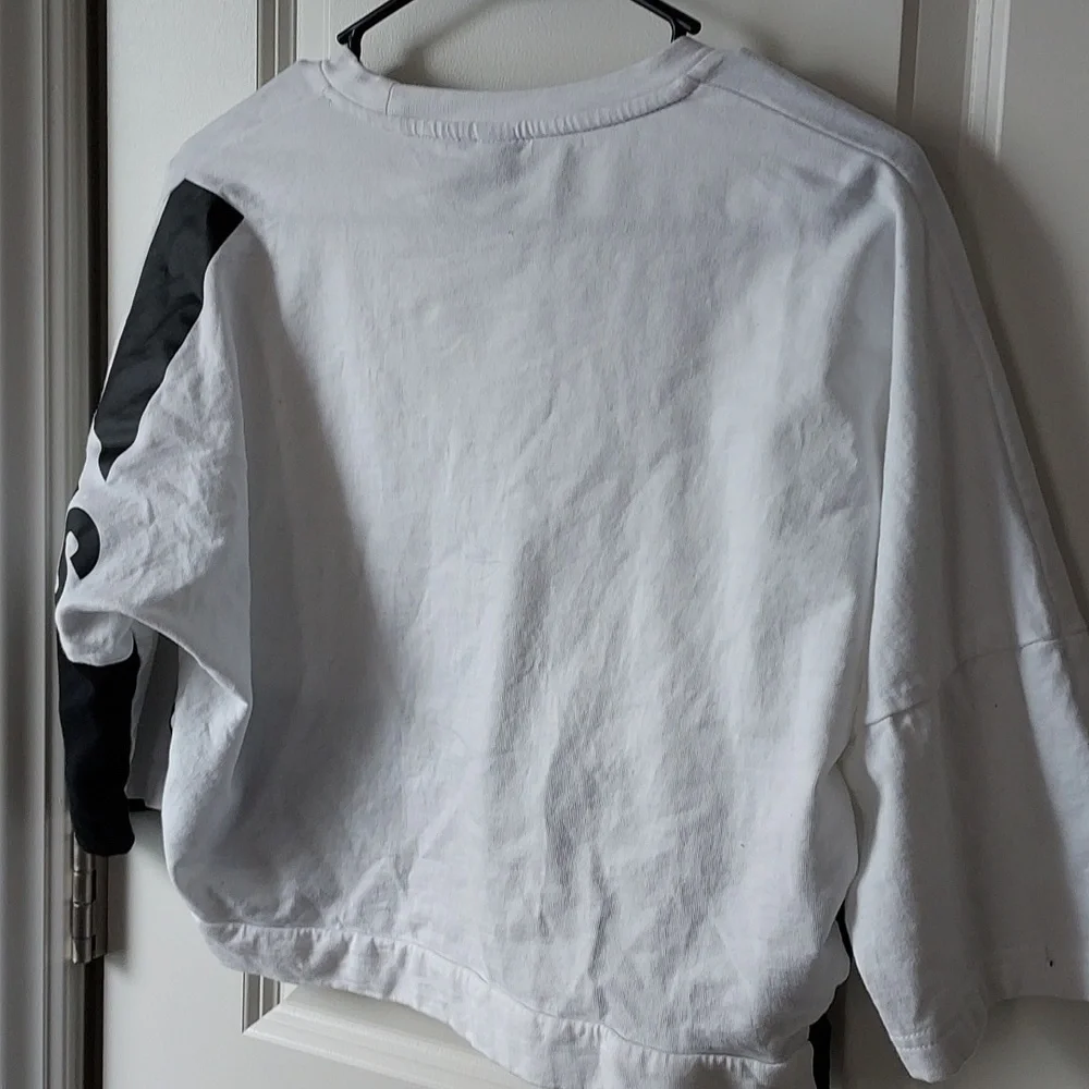 Adidas us 5 black/white workout top/sweatshirt - Picture 7 of 10